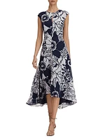 Becci Floral Open-Back Midi-Dress
