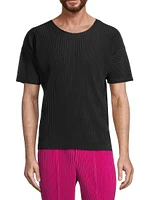 Basics Pleated Crewneck T-Shirt