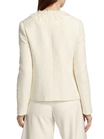 Garcia Fringe Cotton-Blend Tweed Jacket