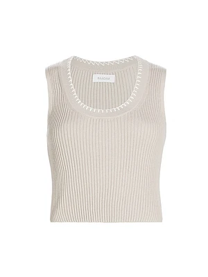Cotton & Cashmere Rib-Knit Tank Top