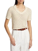Cotton Short-Sleeve Sweater