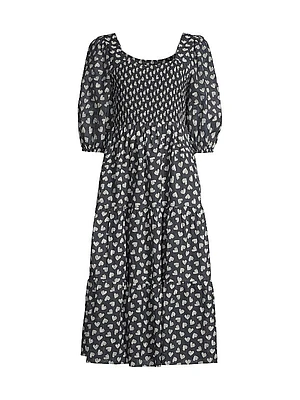 Couple Of Hearts Cotton-Blend Midi-Dress