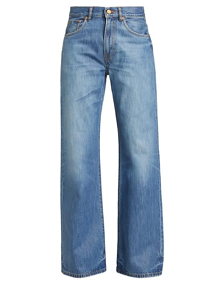 Coated Wide-Leg Jeans