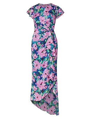 Park Gathered Floral Midi-Dress
