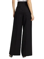Pleated Wool High-Rise Trousers