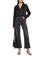 Le Palazzo High-Rise Cropped Wide-Leg Flare Jeans