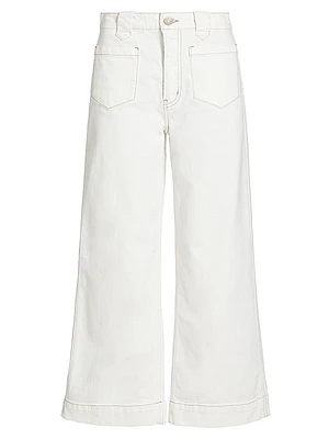 Utility Stretch-Cotton Straight-Leg Crop Jeans