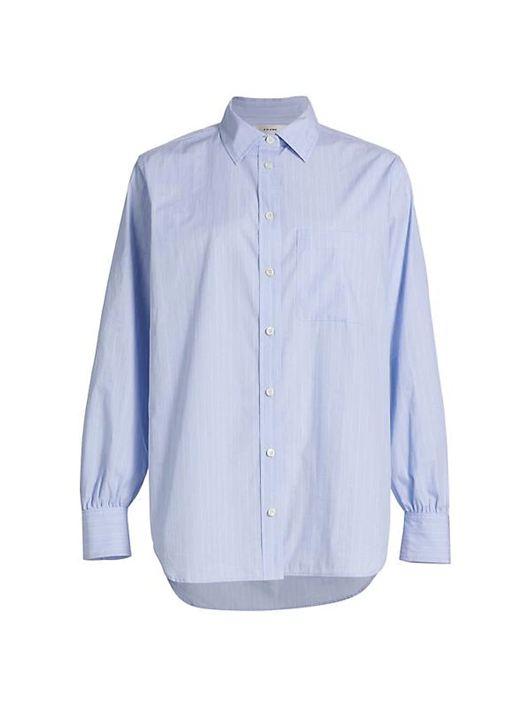 Pinstriped Cotton Oversized Shirt