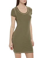 Fitted Rib-Knit Minidress