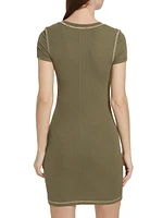 Fitted Rib-Knit Minidress
