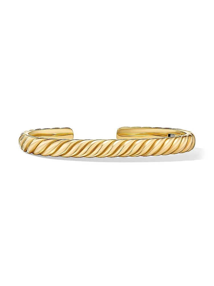 Sculpted Cable Cuff Bracelet 18K Yellow Gold