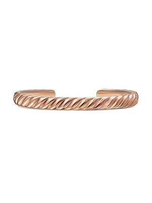 Sculpted Cable Cuff Bracelet 18K Rose Gold, 7MM