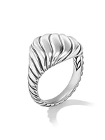 Sculpted Cable Pinky Ring Sterling Silver, 13MM