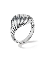 Sculpted Cable Pinky Ring Sterling Silver, 13MM