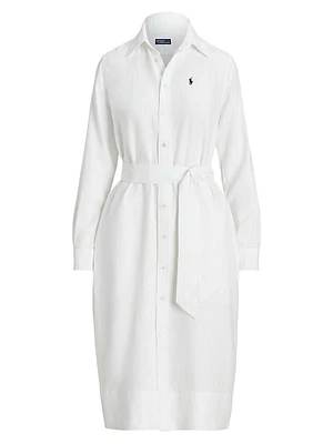 Linen Belted Shirtdress