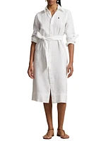 Linen Belted Shirtdress