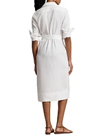 Linen Belted Shirtdress