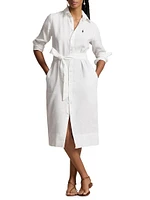 Linen Belted Shirtdress