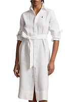 Linen Belted Shirtdress