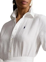 Linen Belted Shirtdress