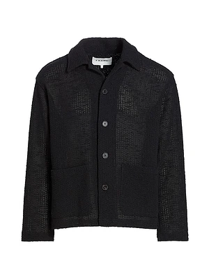 Crocheted Cotton-Blend Jacket