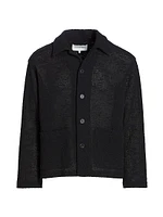 Crocheted Cotton-Blend Jacket