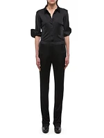 Mid-Rise Straight-Leg Pants