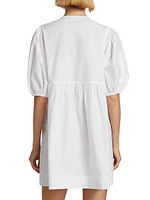 Poplin Bow Short-Sleeve Minidress