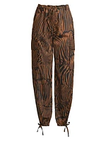 Periodi Zebra Cotton Drawstring Pants