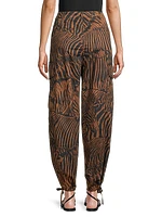 Periodi Zebra Cotton Drawstring Pants