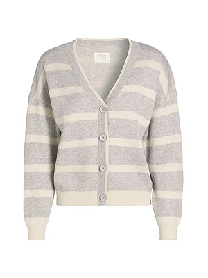 Striped Knit Boxy Cardigan