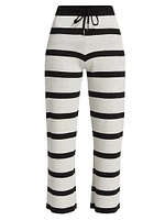 Striped Wide-Leg Crop Pants