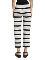 Striped Wide-Leg Crop Pants