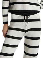 Striped Wide-Leg Crop Pants