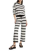 Striped Wide-Leg Crop Pants