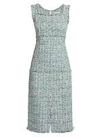 Cotton-Blend Tweed Sheath Dress