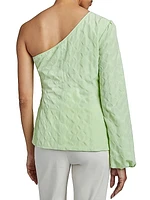 Textured One-Shoulder Blouse