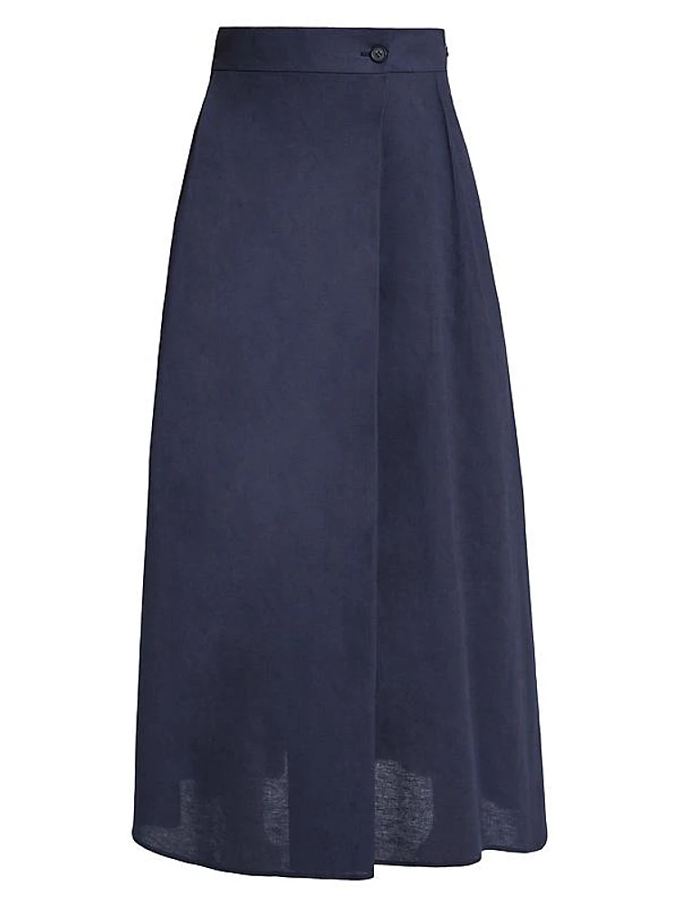 Overlap A-Line Maxi Skirt