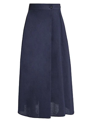 Overlap A-Line Maxi Skirt