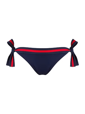 Striped Side-Tie Bikini Bottom