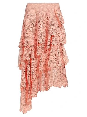 Guipure Lace Tiered Skirt