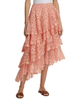 Guipure Lace Tiered Skirt