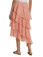 Guipure Lace Tiered Skirt