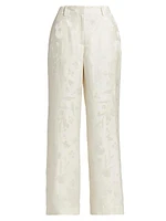 Pebble Gates Wide-Leg Jacquard Pants