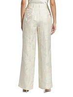 Pebble Gates Wide-Leg Jacquard Pants