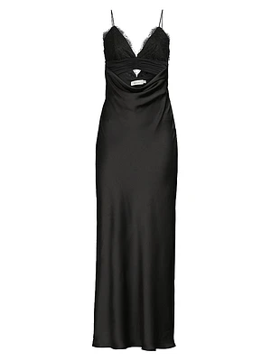 Maxxy Satin Slip Cut-Out Maxi Dress