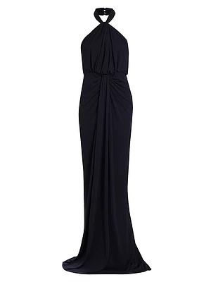 Kaily Jersey Halter Gown