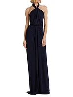 Kaily Jersey Halter Gown