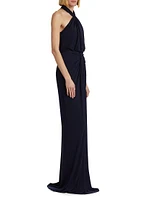 Kaily Jersey Halter Gown