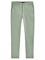 Linen & Cotton Elasticized Straight-Leg Pants